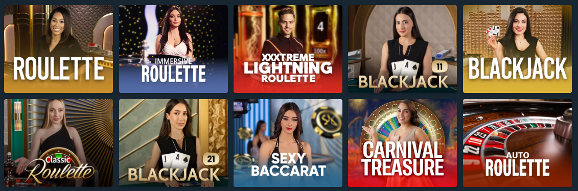 BetPlay Live Casino Spiele Auswahl